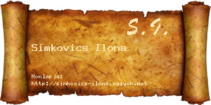 Simkovics Ilona névjegykártya